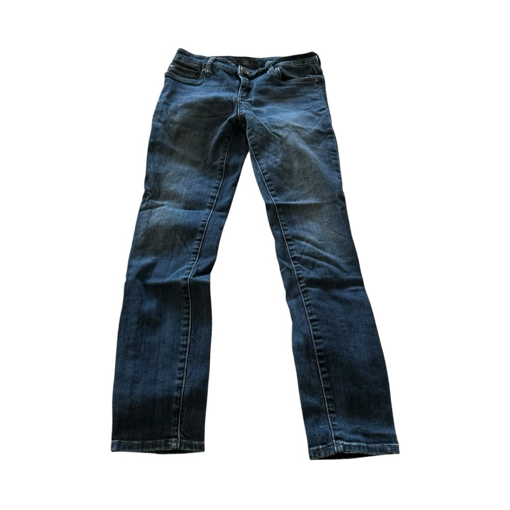 Kut from the Kloth Dark Blue Straight Leg Jeans inseam 27", rise 8"